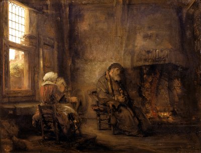 Tobit ve Anna oğullarının dönüşünü bekliyorlar, 1659 by Rembrandt van Rijn
