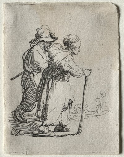 İki Serseri, Bir Erkek ve Bir Kadın, c. 1634. by Rembrandt van Rijn
