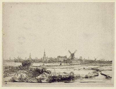ಆಮ್ಸ್ಟರ್ಡ್ಯಾಮ್ನ ನೋಟ, c.1640 ಟರ್ಕ್ by Rembrandt van Rijn