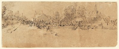 Diemen'in görünümü by Rembrandt van Rijn