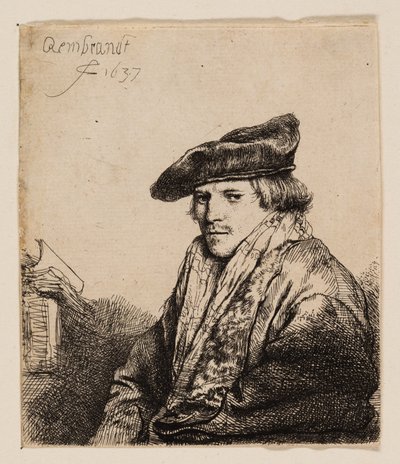 Kadife Şapkalı Genç Adam (Petrus Sylvius?) by Rembrandt van Rijn