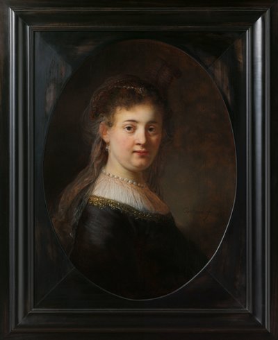 Fantezi kostümlü genç kadın by Rembrandt van Rijn