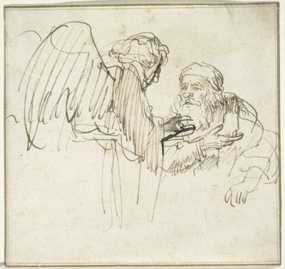 Zacharias and the Angel, c.1635  by Rembrandt van Rijn