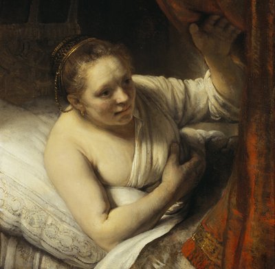 Yatakta Bir Kadın by Rembrandt van Rijn