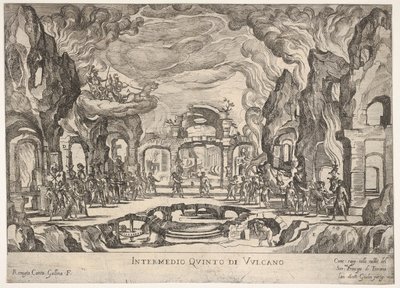 Beşinci Ara: Vulcan Intermedio quinto di Volcano, Seven Interludes serisinden..., 1608. by Remigio Cantagallina