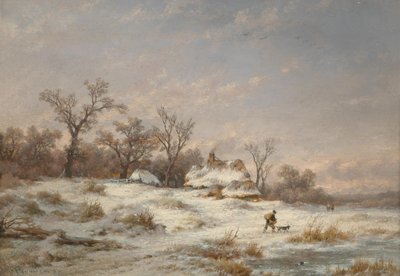 Dekoratif figürler ile kış manzarası by Remigius Adrianus Haanen