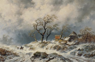 Hollandalı kış manzarası (kar yığınları) by Remigius Adrianus van Haanen