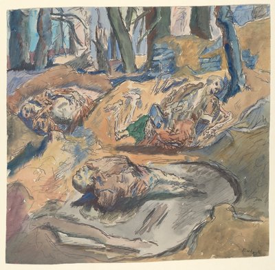 Ypres yakınlarındaki Savaş Alanında Ölü İskoç Askerleri by René Beeh