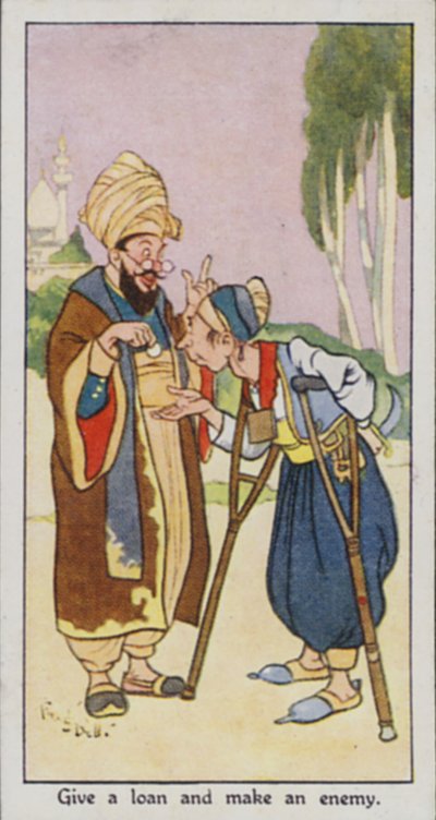 Doğu Atasözü: Borç ver ve düşman yap (renkli taş) by René Bull