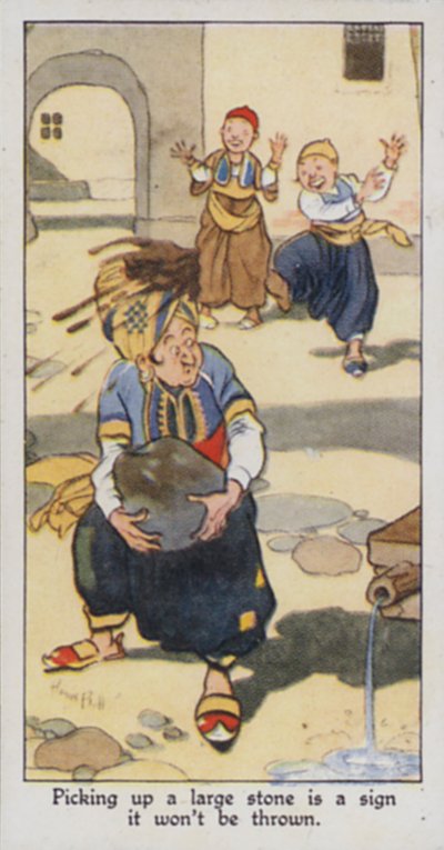 Doğu Atasözü: Büyük bir taş almak, atılmayacağına işarettir (renkli taş) by René Bull