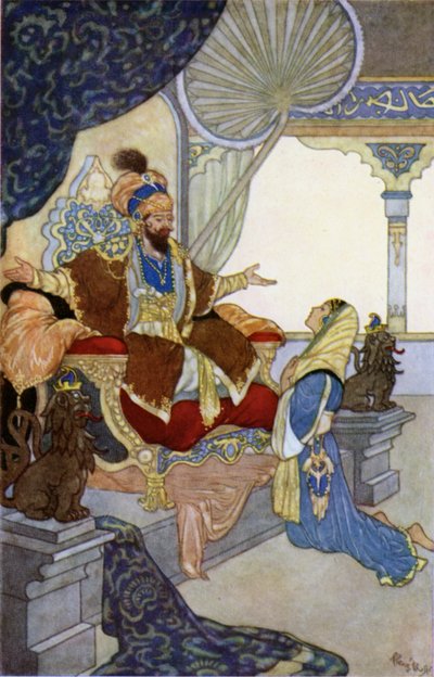 ಫೆಟ್ನಾಬ್ ಮತ್ತು ಕ್ಯಾಲಿಫ್ (ಬಣ್ಣದ ಲಿಥೋ) ಟರ್ಕಿ by René Bull