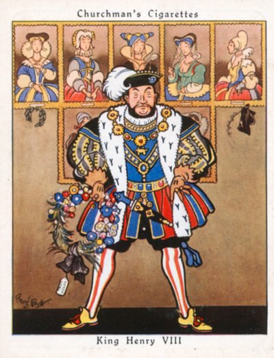 Kral Henry VIII (renkli litografi) by René Bull