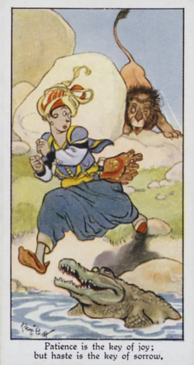 Sabır, sevincin anahtarıdır; ama acele kederin anahtarıdır (renkli taş) by René Bull