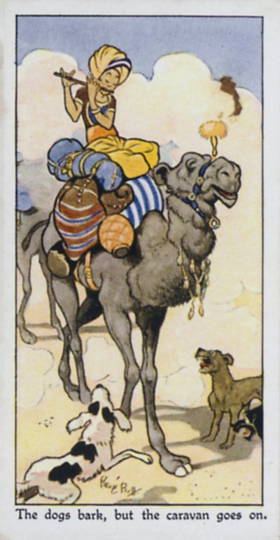 Köpekler havlar ama kervan devam eder (renkli taş) by René Bull