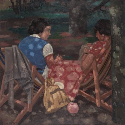 Bahçede Örgü Ören Kadınlar by René Fontayne