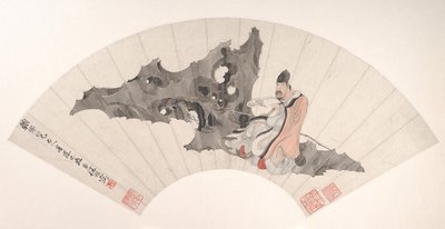 Bir Kayanın Üstündeki Bilgin, ca. 1880. by Ren Yi
