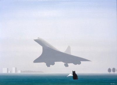 Kara Kedi, 2001, Tuval üzerine yağlıboya by Rene Boin
