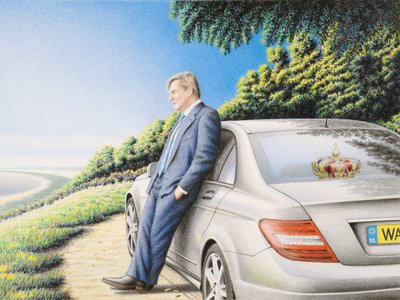 Taç giyme töreni, 2013, Kağıt üzerine renkli kalem çizimi by Rene Boin