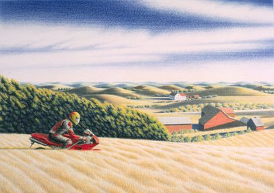 Offroad, 2001, Kağıt üzerine renkli karakalem by Rene Boin