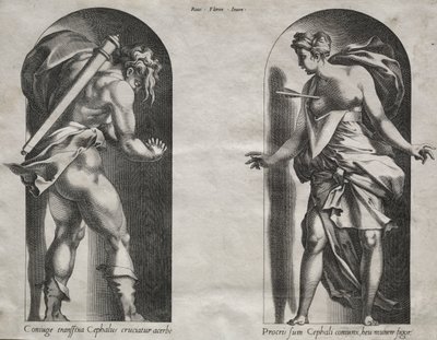 İki Nişte Cephalus ve Procris, 1538-1540. by Rene Boyvin