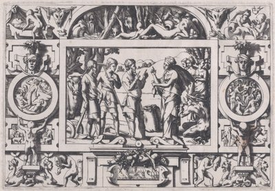 Kraliçe Ino ve Koca Kraliçe Ino, tokluğun tohumunu her yerde bozar..., 1563. by Rene Boyvin