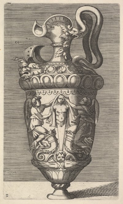 Bir Dönem Drapeli İki Kanatlı Figürlü Vazo, 17. yüzyıl. by Rene Boyvin