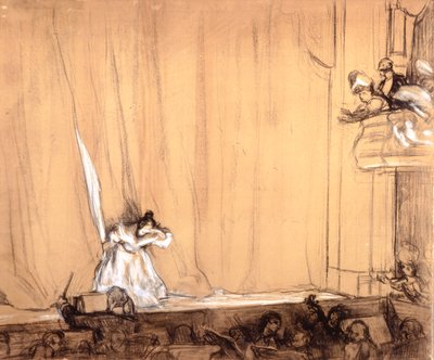 Le Salut de la Divette (kağıt üzerine kurşun kalem ve beyaz tebeşir) by René François Xavier Prinet