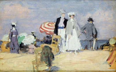 The Beach at High Tide (tuval üzerine yağlıboya) by René François Xavier Prinet