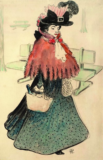 Güzel Yahudi Alışverişe Gidiyor. Le Rire dergisi, 1896. by Rene Georges Hermann Paul