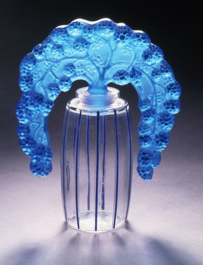 Bouchons Mures No. 495, c.1920 (şeffaf ve mavi emaye cam) by Rene Jules Lalique
