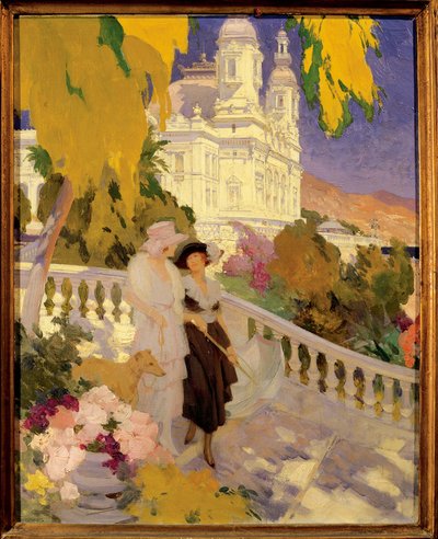 Montecarlo Kumarhanesinin Terasında Yürüyüş by Rene Lelong