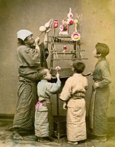 Balon Satıcısı. c1875 by Renjo Shimooka