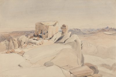 Sina Dağı Zirvesi veya Jebel Musa, 1840 (wc, grafit ve bej dokuma kağıt üzerine gövde rengi) by Rev. Edward Thomas Daniell