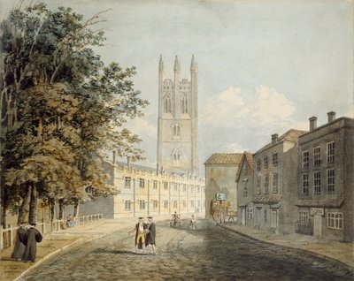 Magdalen Koleji ve High Street'in Doğu Yakası, Oxford, 1795 by Rev Robert Nixon