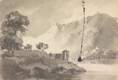 Kale, Nehir ve Dağ Manzarası by Rev. William Gilpin