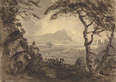 Merkez Mesafede Dağlı Manzara by Rev. William Gilpin