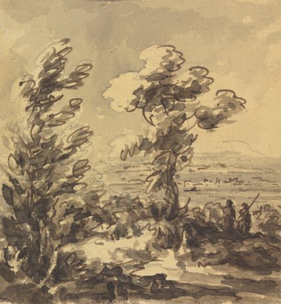 Ön Planda Ağaçlarla Manzara by Rev. William Gilpin