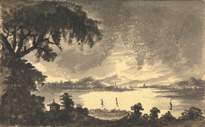Uzaktaki Stirling Kasabası ve Kalesi ile Forth Nehri by Rev. William Gilpin