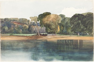 Ağaçlar ve Su ile Peyzaj (suluboya ve grafit) by Reverend James Bulwer