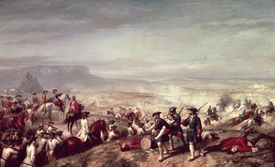 Philip V (1683-1746) ve Avusturya Arşidükü Charles'ın birlikleri arasında 1707'de Almansa Savaşı (tuval üzerine yağlı boya) by Ricardo Balaca y Canseco