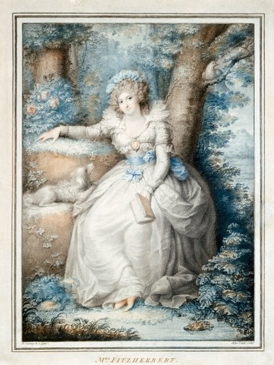 Bayan Fitzherbert (renkli lito) by Richard (after) Cosway