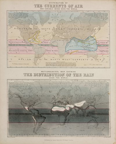 İki meteorolojik harita, c 1850 by John Pardon