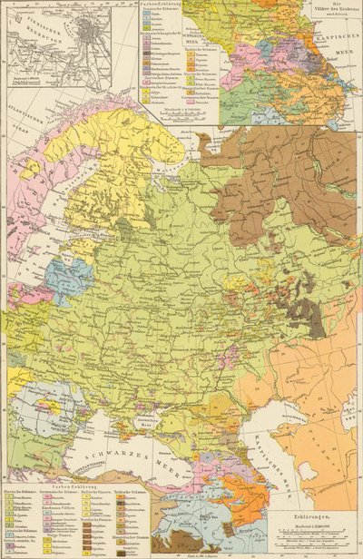 Andree, Richard. Volkerkarte von Russland. 1881 A by Richard Andree
