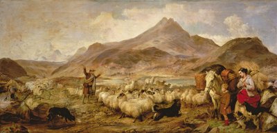 Drovers in Glen Sligichan, Skye Adası by Richard Ansdell