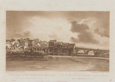 Charenton 1803'teki Köprünün altındaki Marne Kıyılarında; Views in Paris'ten Levha 19, B1981.25.2628 levhasının Emanuel Hacim takibi by Richard Banks Harraden