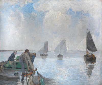 Aşağı Scheldt'teki Karidesler (tuval üzerine yağlıboya) by Richard Baseleer