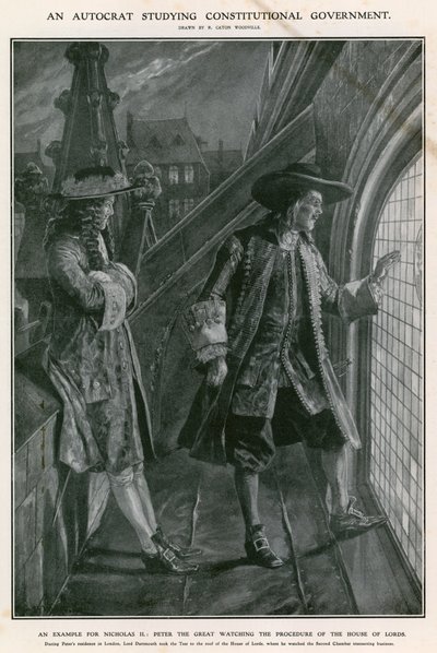 Lordlar Kamarası prosedürünü izleyen Büyük Peter by Richard Caton Woodville