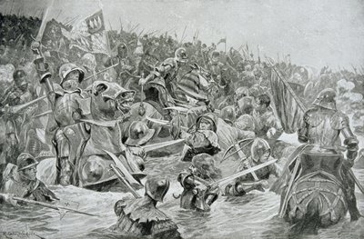 1461'de Towton Savaşı, Hutchinsons'ın 'İngiliz Ulusunun Hikayesi'nden bir örnek by Richard Caton Woodville