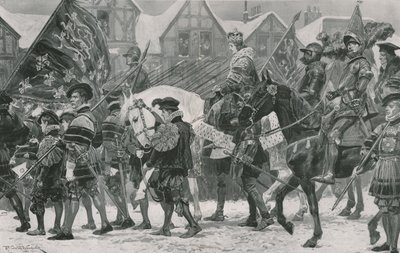 Edward VI'nın Londra üzerinden taç giyme töreni by Richard Caton Woodville