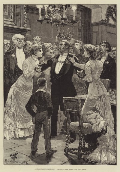Kahramanı Taçlandıran Mevsimlik Bir İltifat by Richard Caton Woodville junior